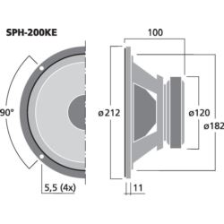 Monacor SPH-200KE głośnik nisko-średniotonowy HiFi